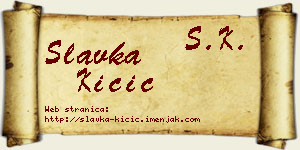 Slavka Kičić vizit kartica